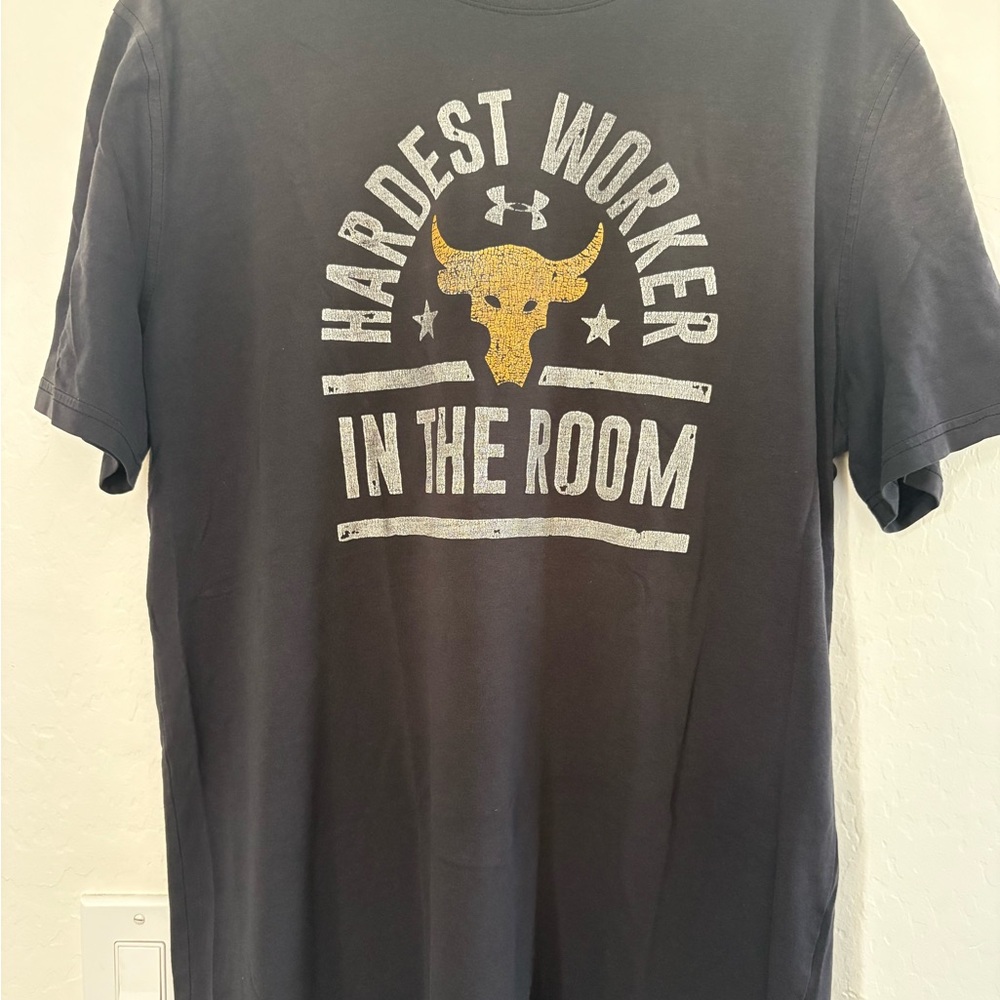 Under Armour Black Tee with Gold and White Print
